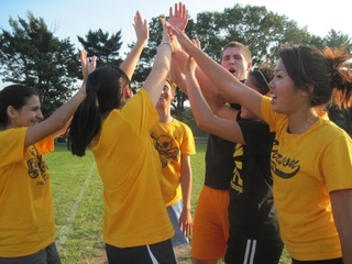 Piersonites chanting for their team